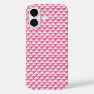 Coque Pour iPhone 16 Pétale rose, look émail, grille cloutée