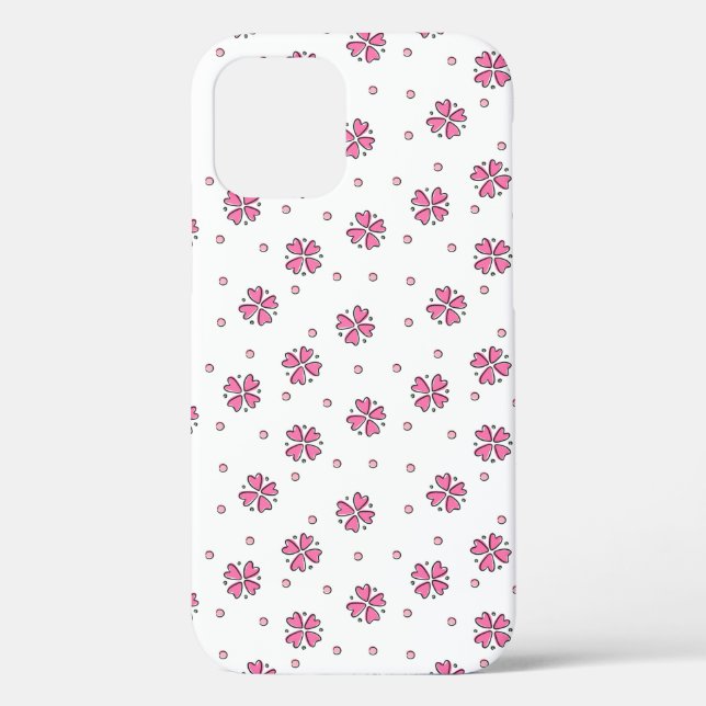 Coques Case-Mate iPhone Pétales de fleurs de coeur roses (Verso)