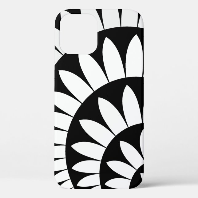 Coques Case-Mate iPhone Pétales de fleurs noires et blanches (Verso)
