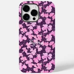 Coque Pour Pour iPhone 14 Pro Max Pétales de peinture rose acrylique