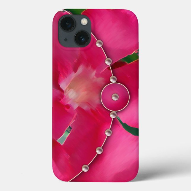 Coques Case-Mate iPhone Pétales et perles roses (Verso)