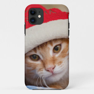 Coques Pour iPhone Petit chaton dans le casquette rouge de Noël