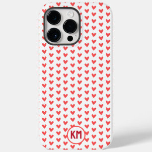Coque Pour Pour iPhone 14 Pro Max Petit coeur rouge mignon motif amour monogramme