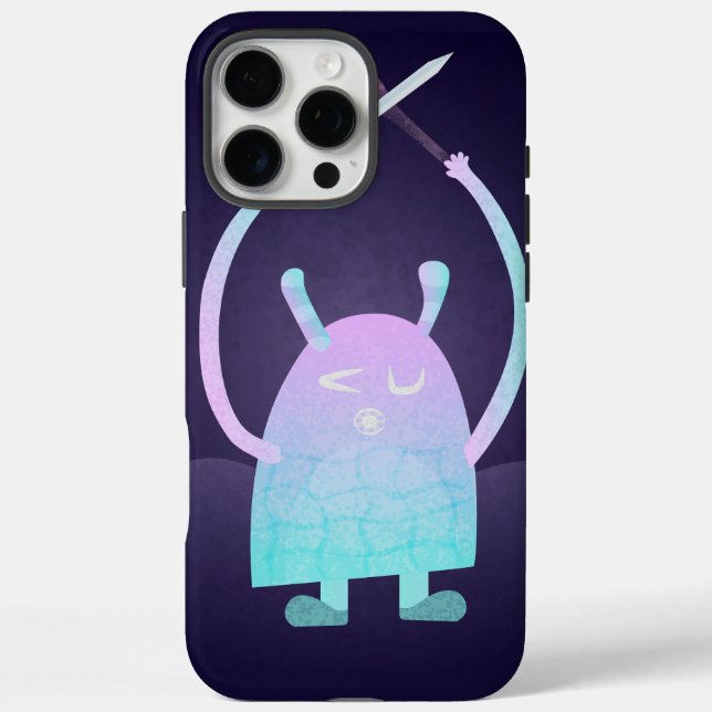 Coques Case-Mate iPhone Petit Monstre Bleu (Verso)