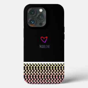 Case-Mate iPhone Case Petit motif de cœur à répétition bordure arc-en-ci