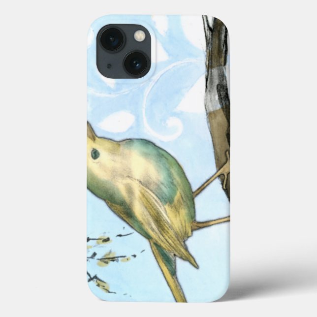 Coques Case-Mate iPhone Petit oiseau jaune perché sur une branche Recherch (Verso)