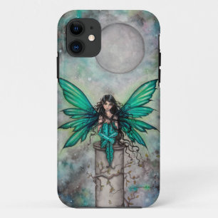 Coque iPhone 11 Petite Fae Vert Gothique Fée Imaginaire Art