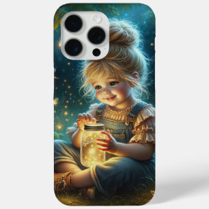 Coque iPhone 15 Pro Max Petite fille avec jarre de lucioles