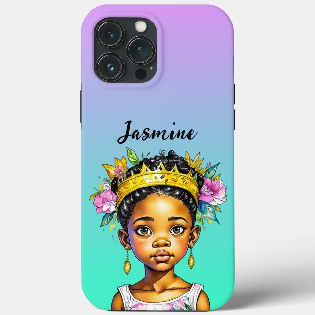 Coques Case-Mate iPhone Petite fille personnalisée Princesse de couleur (Verso)