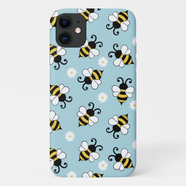 Coques Case-Mate iPhone Petites abeilles mignonnes et fleurs marguerites m (Dos)