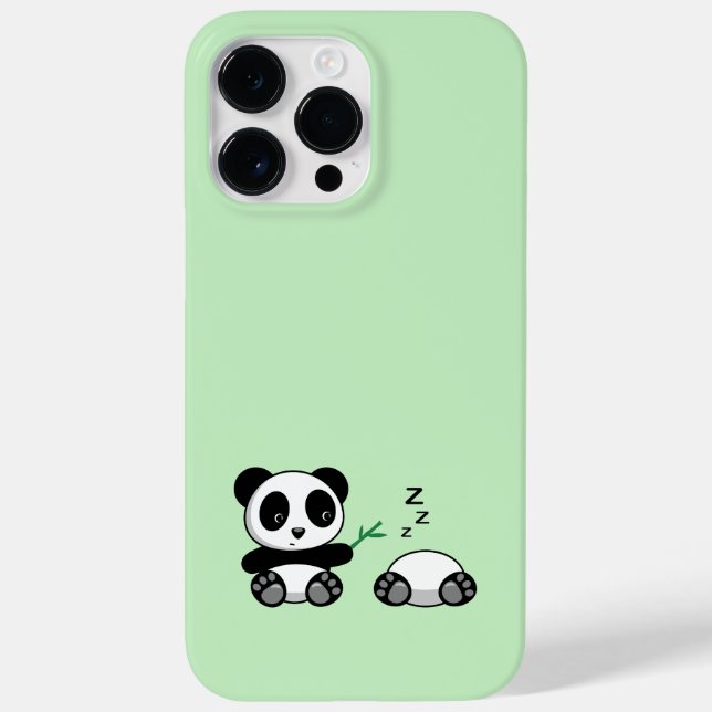Coques Case-Mate iPhone Petites pandas mignonnes sur vert (Verso)