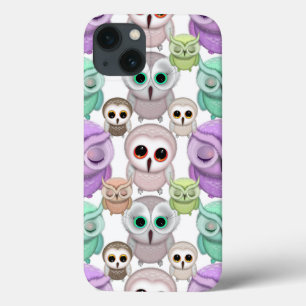 iPhone 13 Case Petits hiboux mignons aux couleurs pastel