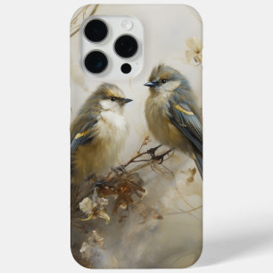 Coque iPhone 15 Pro Max Petits oiseaux bleus compagnons de chat