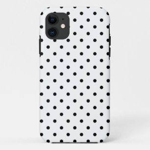 Coque Case-Mate Pour iPhone Petits pois noirs fond blanc
