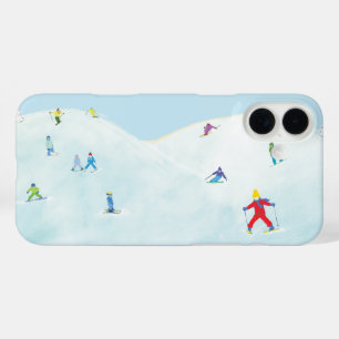 Coques iPhone 16 Plus Petits Skieurs Sur Snowy Hill