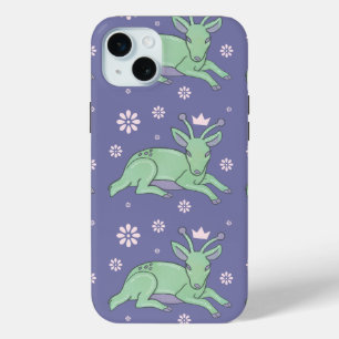 Coque iPhone 15 Mini Peuple de cerfs extraterrestres Art folklorique