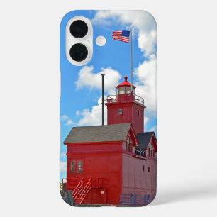 Coque Pour iPhone 16 Phare "Big Red" du Michigan