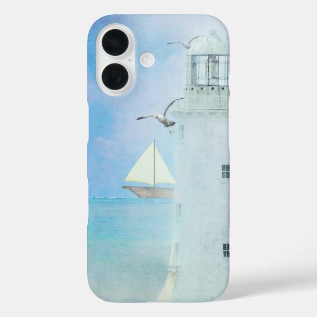 Coques Case-Mate iPhone Phare Blanc Avec Voilier (Verso)