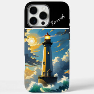 Coques iPhone 16 Pro Max Phare côtier au coucher du soleil