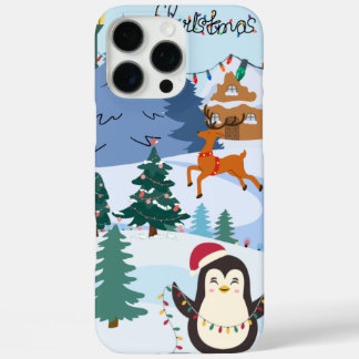 Coques iPhone 16 Pro Max phare de pingouin Noël