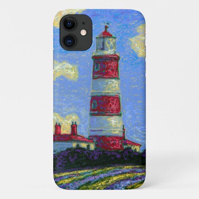Coques Case-Mate iPhone Phare Pastel et champs de lavande (Dos)