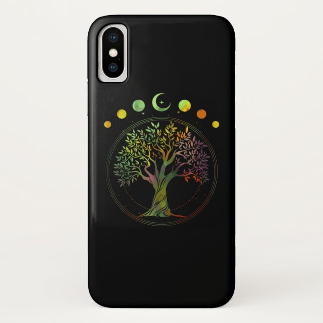 Coques Case-Mate iPhone Phases de l'arbre de vie de la lune (Dos)