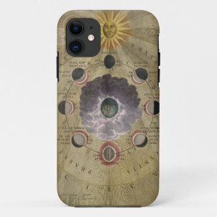 Coque iPhone 11 Phases vintages de l'art graphique de la Lune - sé