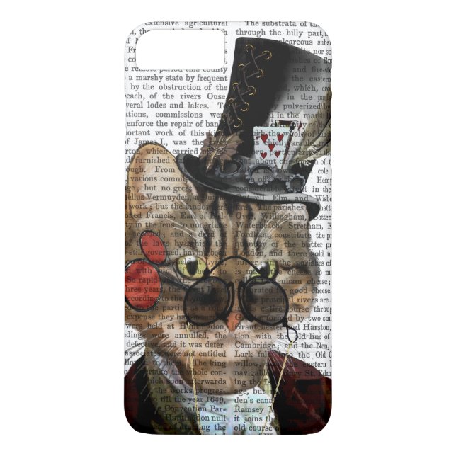 Coques Case-Mate iPhone Phileas Feline Steampunk Chat et chapeau supérieur (Dos)