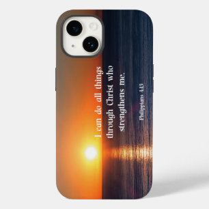 Coque Pour iPhone 14 Philippiens 4:13, célèbre vers de la bible,