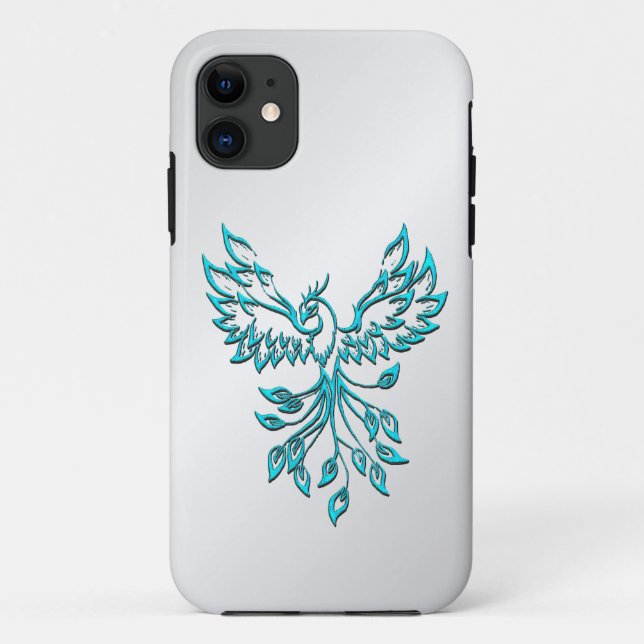 Coques Case-Mate iPhone Phoenix bleu turquoise se lève sur l'argent (Dos)