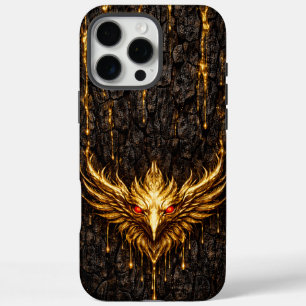 Coques iPhone 16 Pro Max Phoenix en Or Liquide Écorce Dorée 