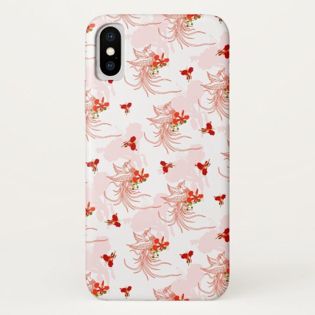 Coques Case-Mate iPhone Phoenix Oiseau Et Phoenix Fleur Motif Sans Faille (Dos)