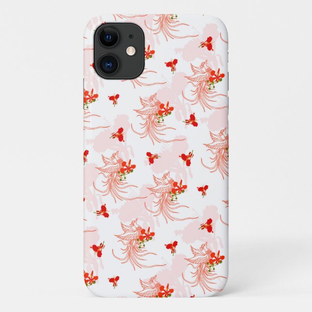 Coques Case-Mate iPhone Phoenix Oiseau Et Phoenix Fleur Motif Sans Faille (Dos)