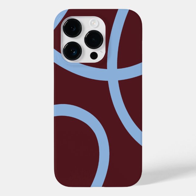 Coques Case-Mate iPhone Phone Case – Blue Lines on Burgundy (Verso)