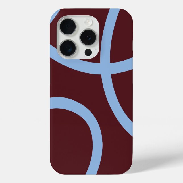 Coques Case-Mate iPhone Phone Case – Blue Lines on Burgundy (Verso)