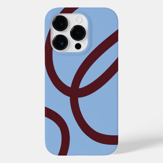 Coques Case-Mate iPhone Phone Case – Burgundy Lines on Blue (Verso)