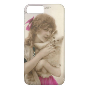 Coque iPhone 8 Plus/7 Plus Photo antique Victorian Woman and Dog