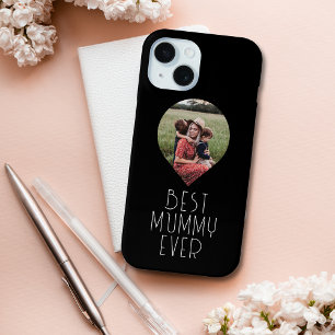 Coque Pour iPhone 15 Photo Best Maman Ever Script moderne