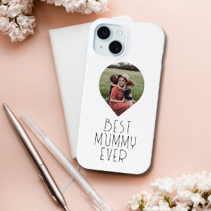 Coque Pour iPhone 15 Photo Best Maman Ever Script moderne