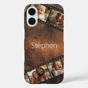 Coque Pour iPhone 16 Photo Brown de la bande de film de texture
