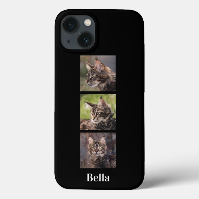 Coques Case-Mate iPhone Photo Cat personnalisée Collage Monogramme Animal (Verso)