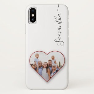 Case-Mate iPhone Case Photo Coeur moderne Famille Blanc Votre nom