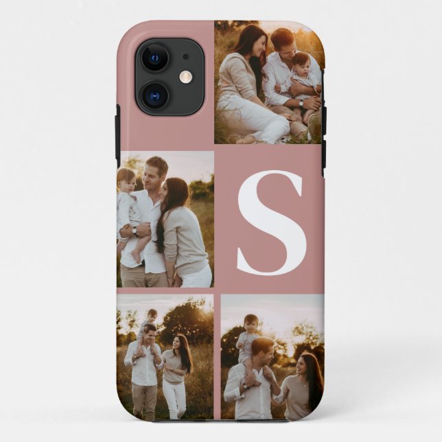 Coques Case-Mate iPhone Photo collage noir monogramme initial I boîtier té (Dos)