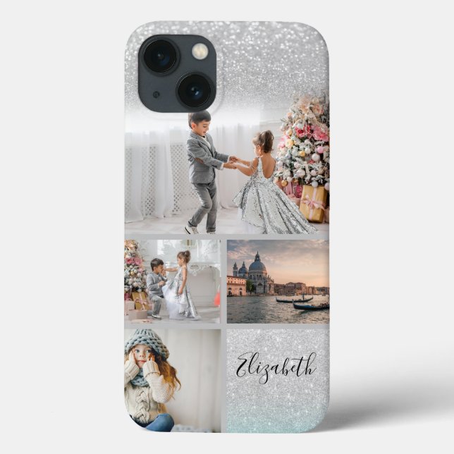 Coques Case-Mate iPhone Photo Collage Parties scintillant Argent Bokeh Vot (Verso)