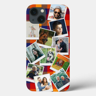 Case-Mate iPhone Case Photo Collage photo Retro Red Blue Plaid