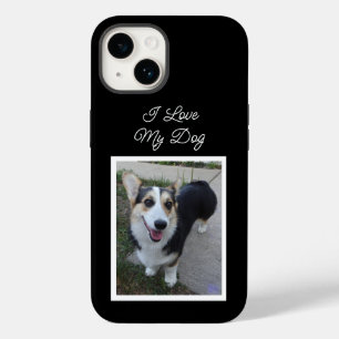 Coque Pour iPhone 14 Photo de chien personnalisée J'aime mon chien