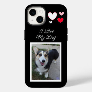 Coque Pour iPhone 14 Photo de chien personnalisée J'aime mon chien  