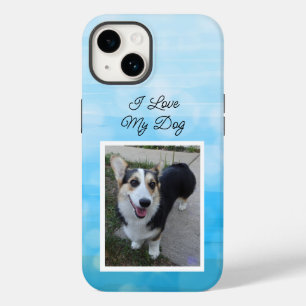 Coque Pour iPhone 14 Photo de chien personnalisée J'aime mon chien