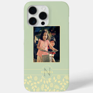Coque iPhone 15 Pro Max Photo de famille personnalisée Nom du monogramme P