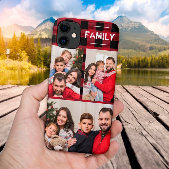 Coques Case-Mate iPhone Photo de famille Russe Red Buffalo Plaid (Créateur téléchargé)
